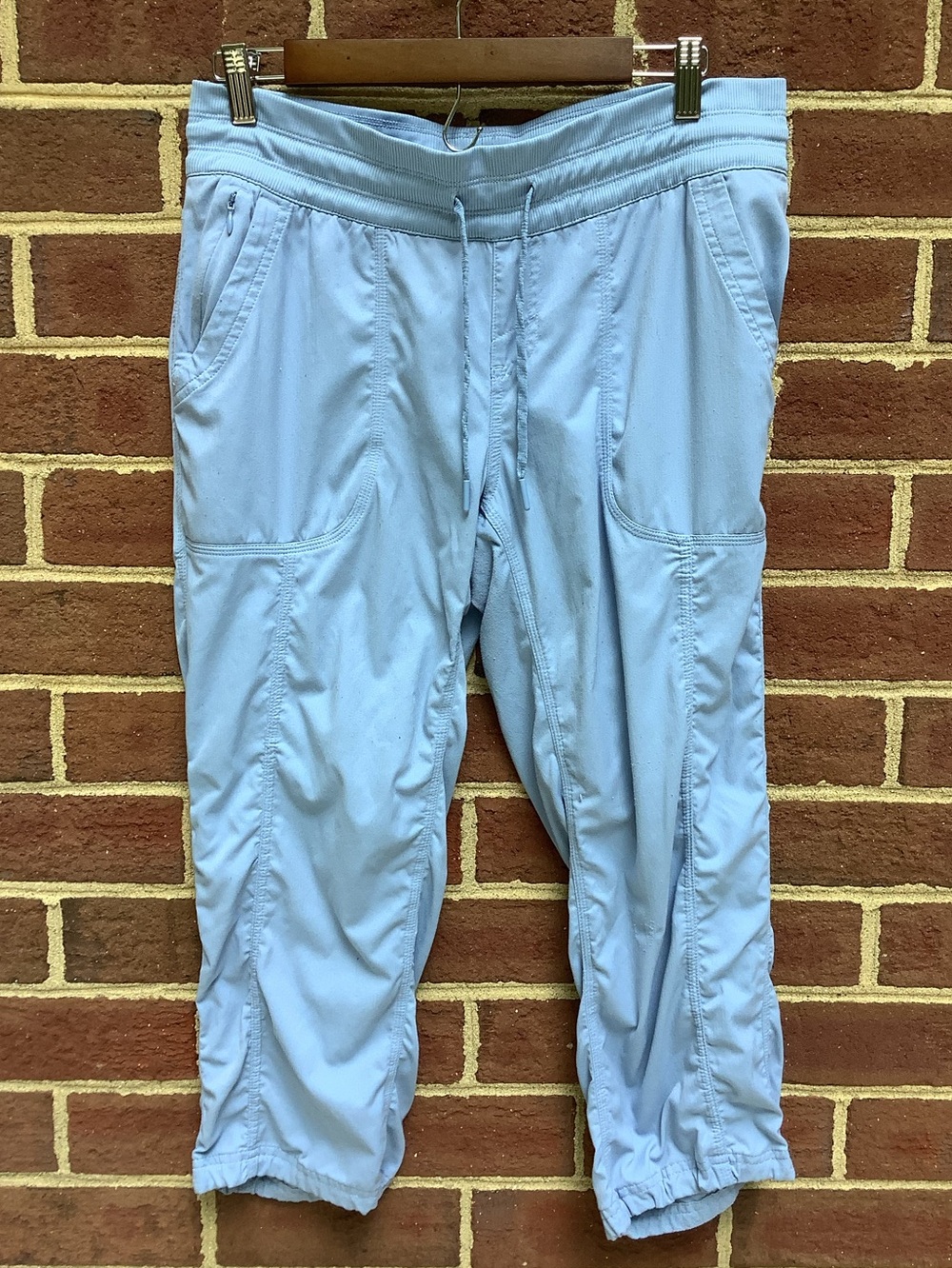 North Face Light Blue Lightweight Hiking Outdoor Capri Pants L